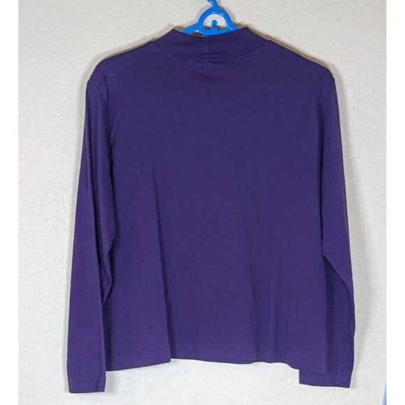 Cato Knit Top Women Size Large Purple Cotton Blend Crew Neck Long Sleeve - Picture 2 of 5